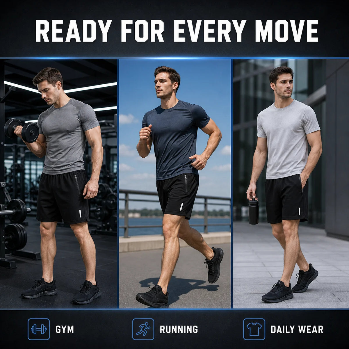 Quick-Dry Running Shorts Breathable Lightweight Athletic Shorts for Men Gym Training Best