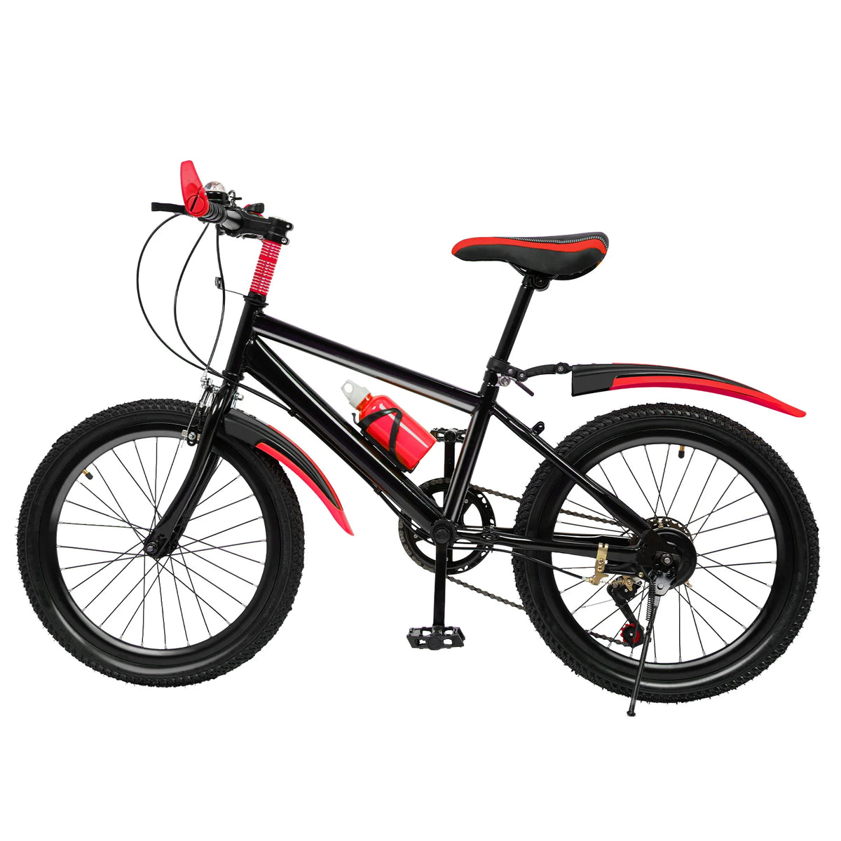 130-150cm Kids Mountain Bike for Ages 4-7, 7-Speed Gears with Front/Rear Brakes, Adjustable Seat, 85kg Max Load