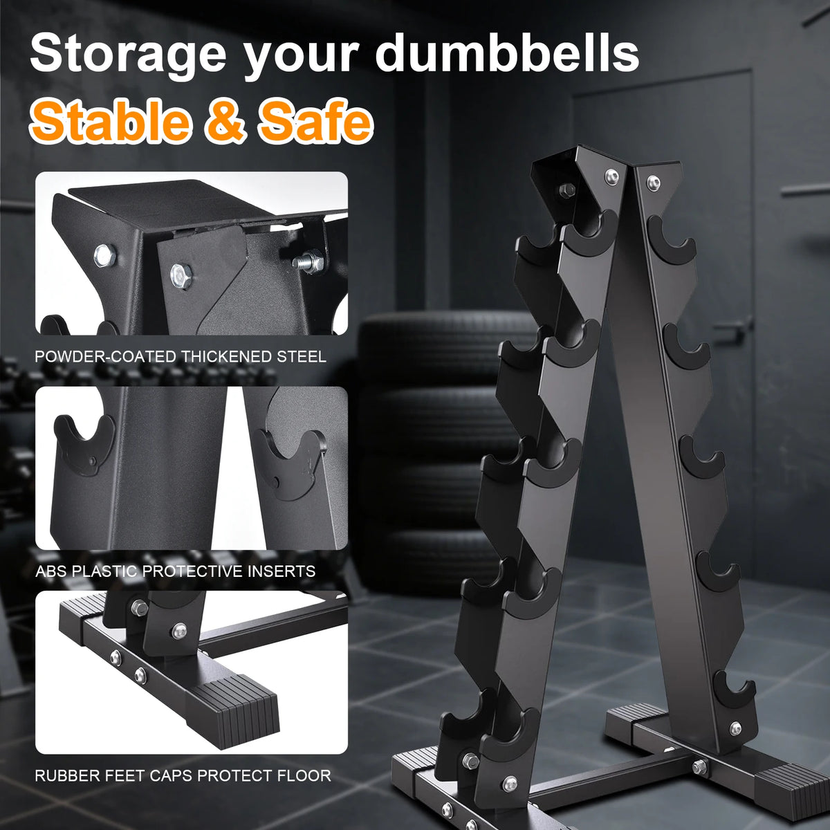 Dumbbell Rack Stand Only, Weight Rack for Dumbbells Compact A-Frame Home Gym Space Saver, 500 LBS Weight Capacity