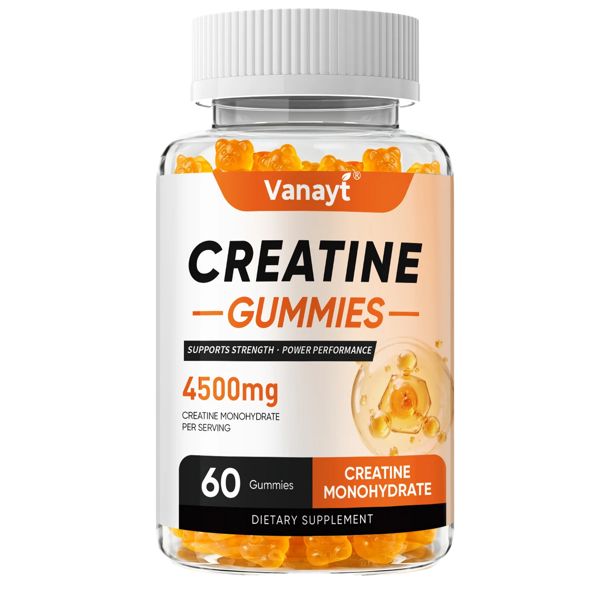 Creatine Monohydrate Gummies 4500mg - Boost Energy, Build Muscle Mass, and Improve Athletic Performance