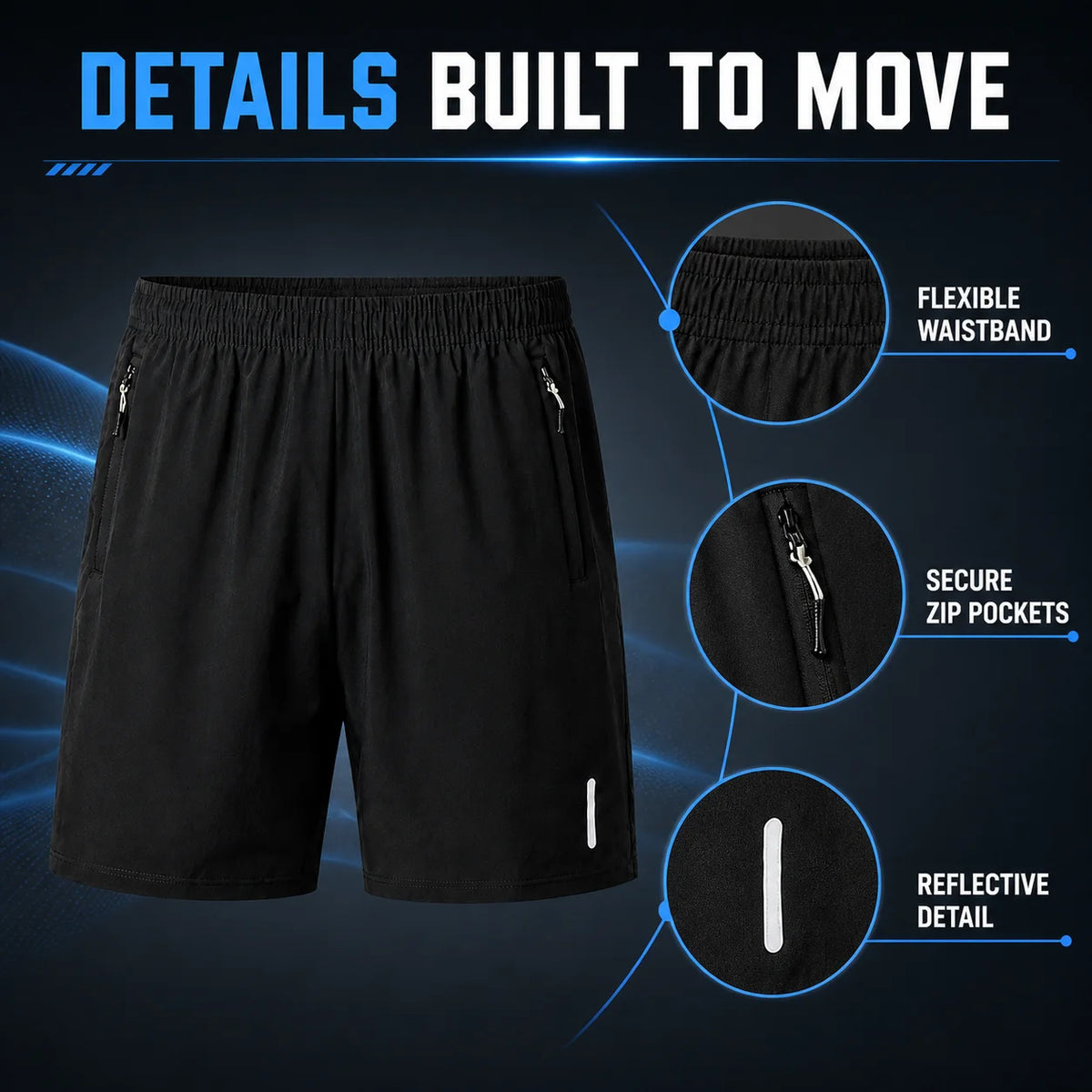 Quick-Dry Running Shorts Breathable Lightweight Athletic Shorts for Men Gym Training Best