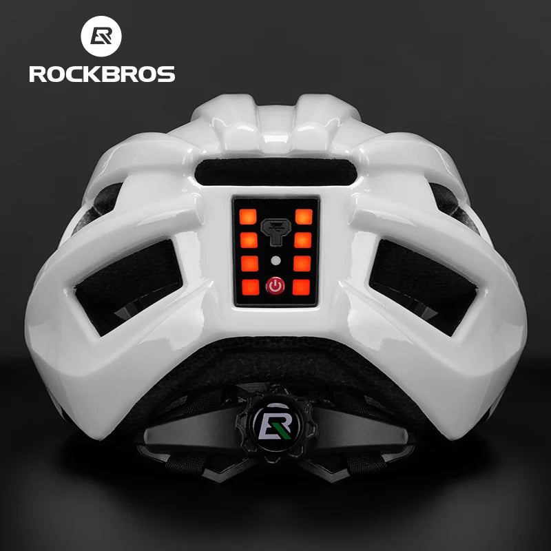 ROCKBROS Bicycle Helmet LED Rear Light Rechargeable Intergrally-molded Cycling Helmet MTB Road Bike Helmet Sport Safe Hat Helmet