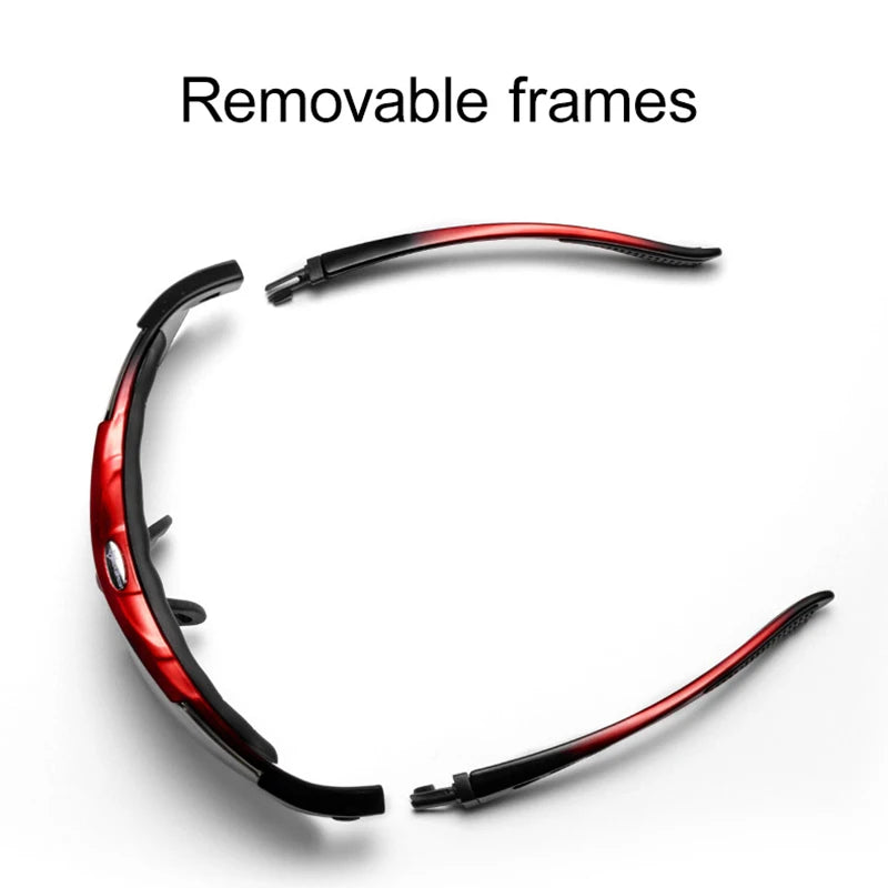 ROCKBROS Photochromic Bicycle Glassess Cycling Glasses Polarized Sunglasses Myopia Frame MTB Mountain UV400 Bicycle Goggles