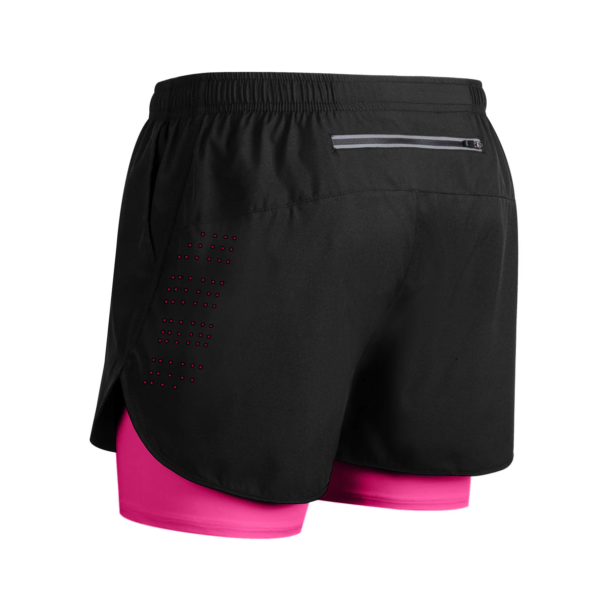 Men's Running Shorts Quick Dry Fitness Black Double Layer Sport Workout Training Bodybuilding Short Pants New
