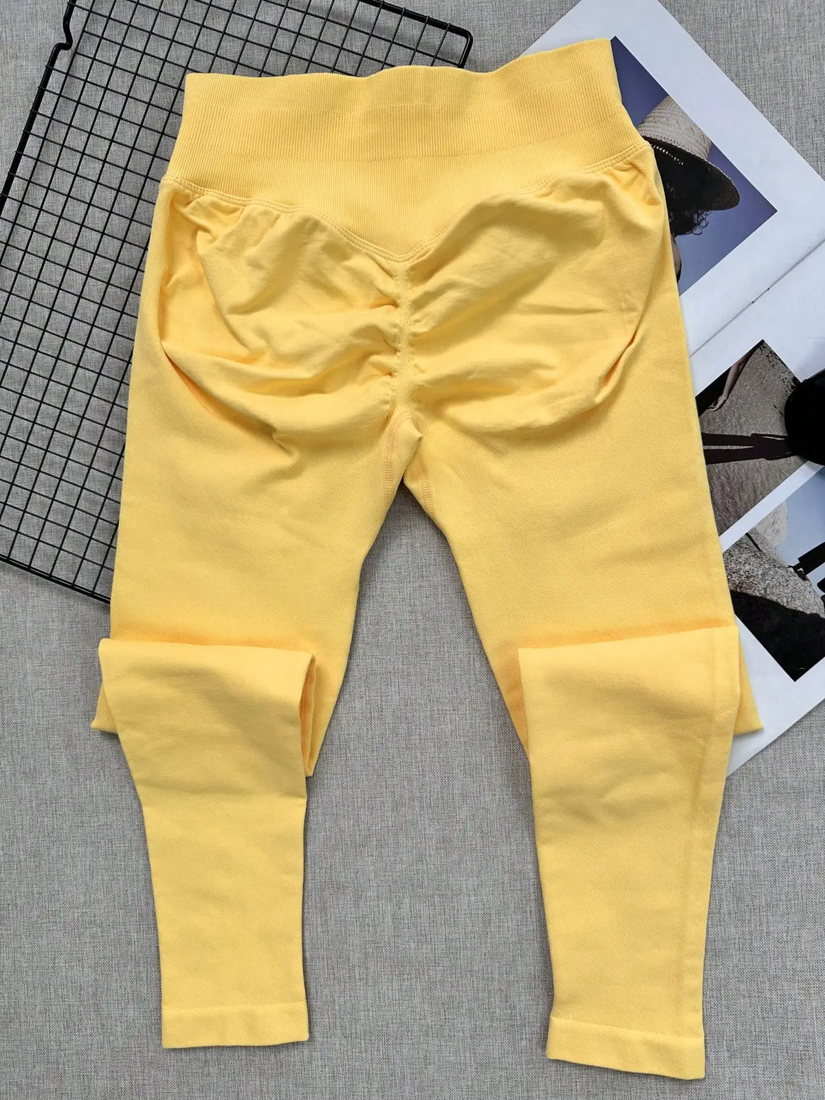 Women's Seamless Yoga Leggings, Tummy Control, Squat Proof, Gym Workout Tights, Butt Lifting Spring Sports Yellow Fall
