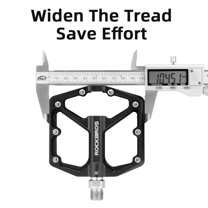 ROCKBROS Bike Pedals Aluminum Alloy MTB Road Anti-slip Ultralight Sealed Bearing One-piece Molding Anti-oxidation Bicycle Pedals