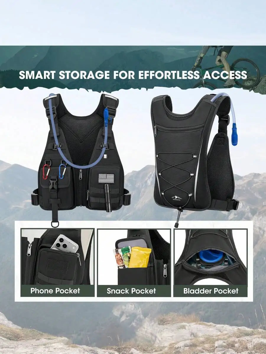 Hydration Backpack With 3.5L Hydration Bladder Lightweight Insulated 2L Hiking Backpack With Rain Cover For Men Women Water Back