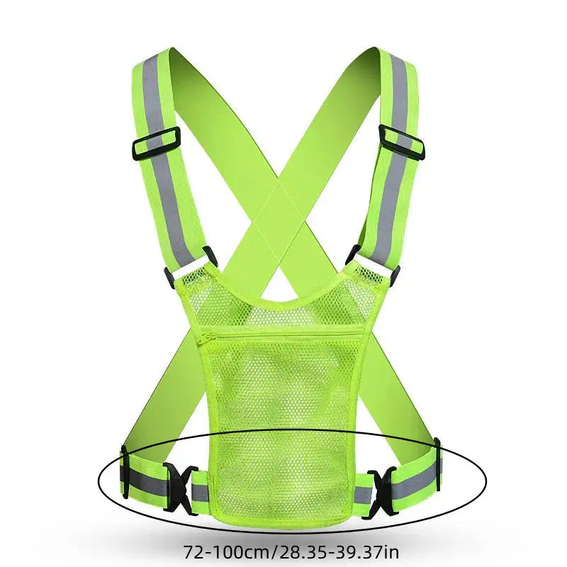 4 Colors Unisex Light High Visibility Safety Vest With Storage Bag Night Construction Cycling Traffic Coat Running Working