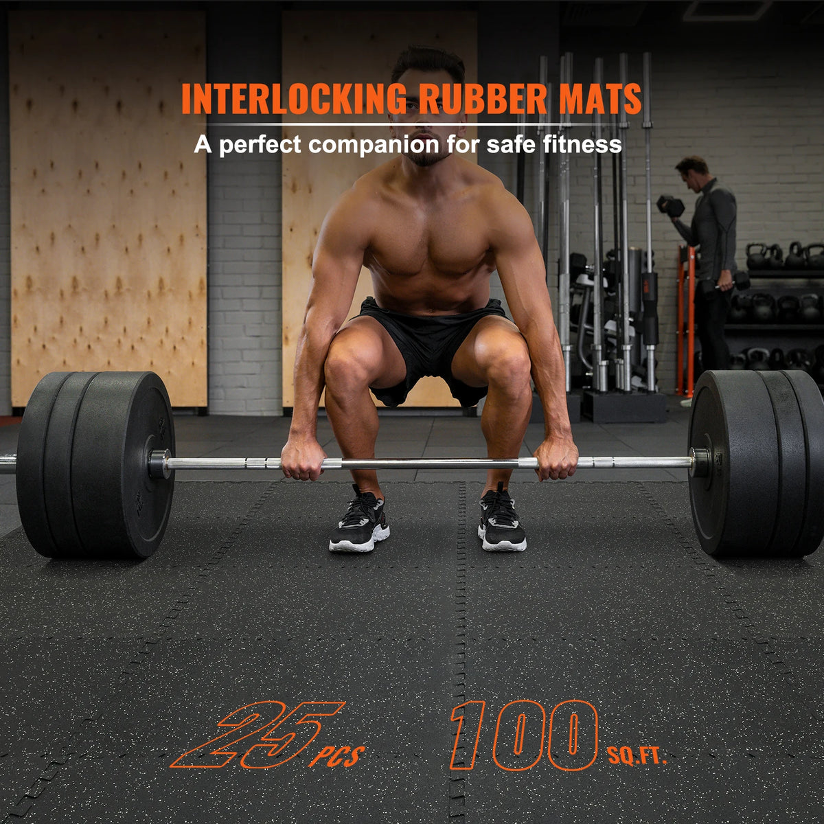 SucceBuy 25 PCS 1/2 in Thick Gym Floor Mats EVA Foam & Rubber Top Interlocking Workout Floor Mats Waterproof Exercise Mats