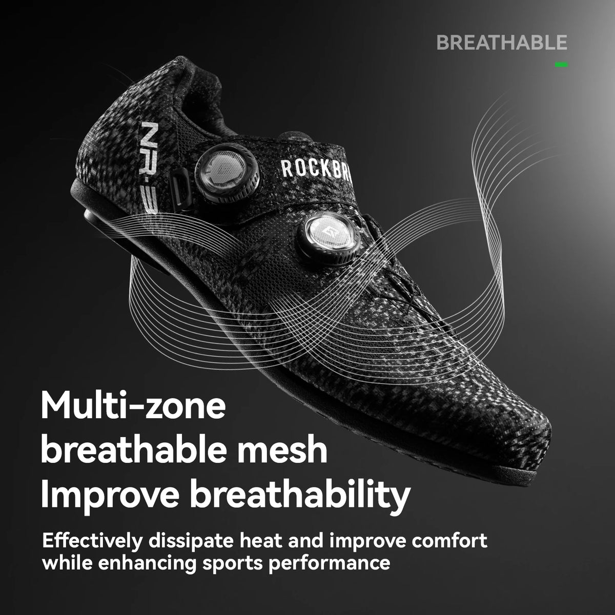 ROCKBROS Cycling Shoes Lightweight Breathable Non-assistant Flat Shoes Sneakers Adjustable Knob Quick Fastening Cycling Shoes