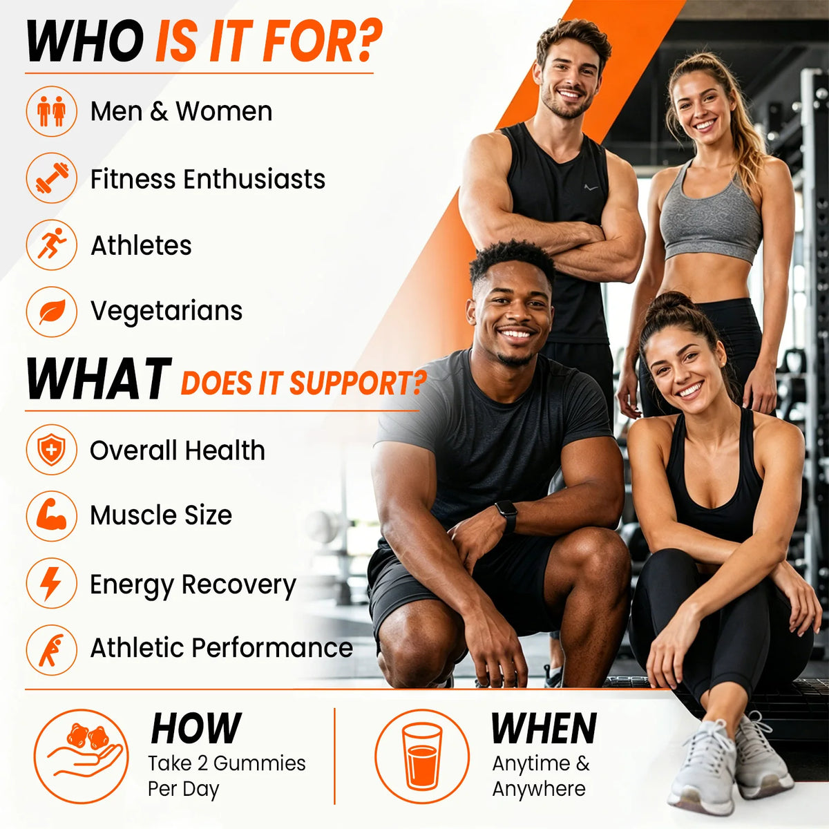Creatine Monohydrate Gummies 4500mg - Boost Energy, Build Muscle Mass, and Improve Athletic Performance
