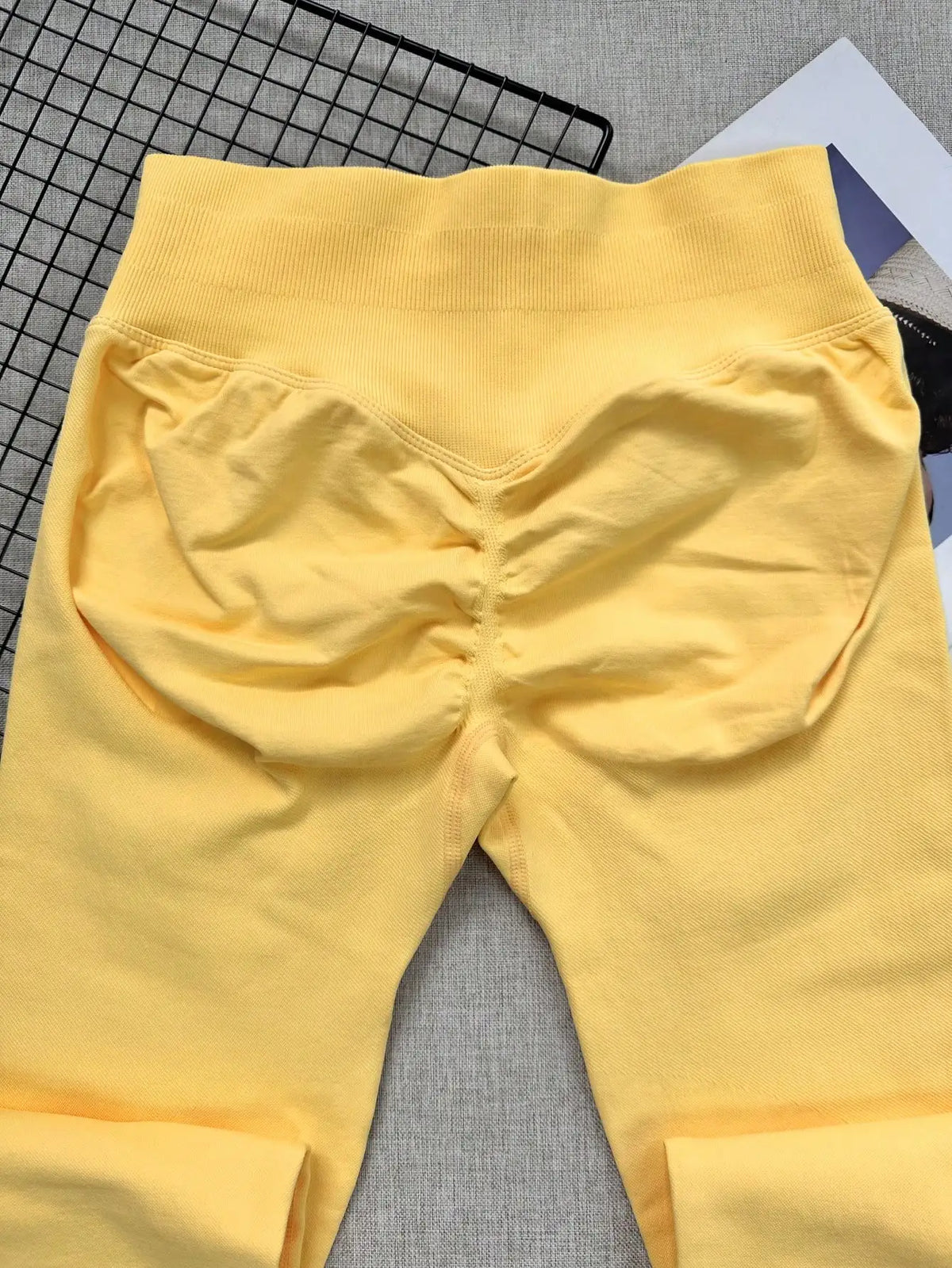 Women's Seamless Yoga Leggings, Tummy Control, Squat Proof, Gym Workout Tights, Butt Lifting Spring Sports Yellow Fall