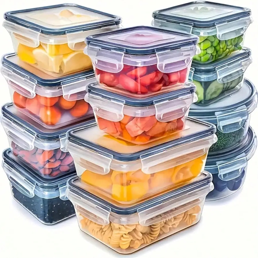 24 Pack Food Storage Containers with Airtight Lids, Meal Prep Containers with Lids for Lunch Office, Freezer and Dishwasher Safe, BPA Free Plastic Food Containers, Kitchen Pantry Storage