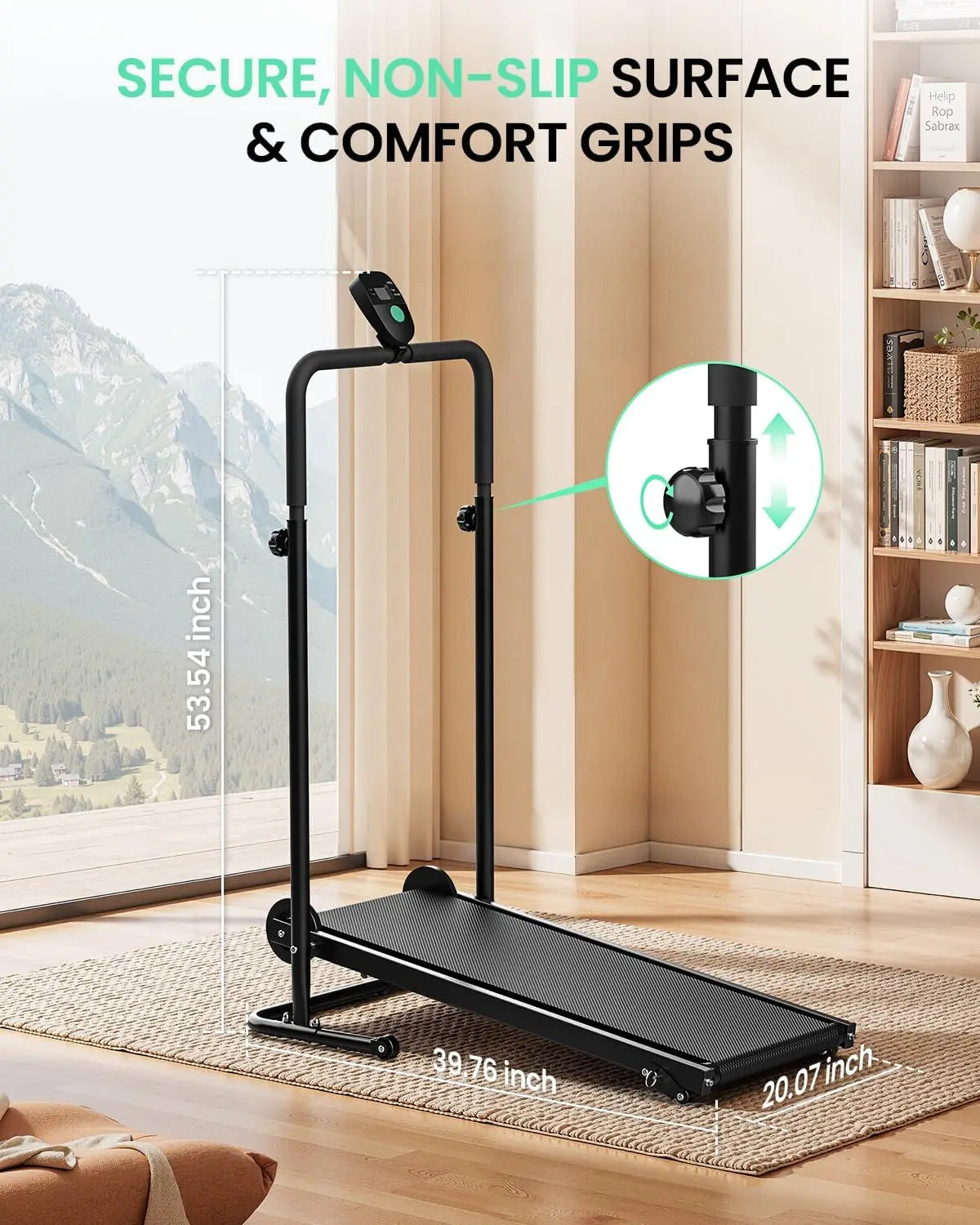 Manual Folding Treadmill with Dual Flywheels - Non-Electric, Compact Fitness Equipment for Home and Gym Workouts