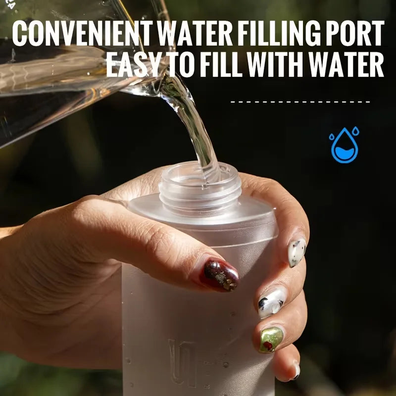 WRELS Soft Flask Folding Collapsible Water Bottle TPU BPA Free Outdoor Sport Running Cycling Hydration Portable Water Bottle