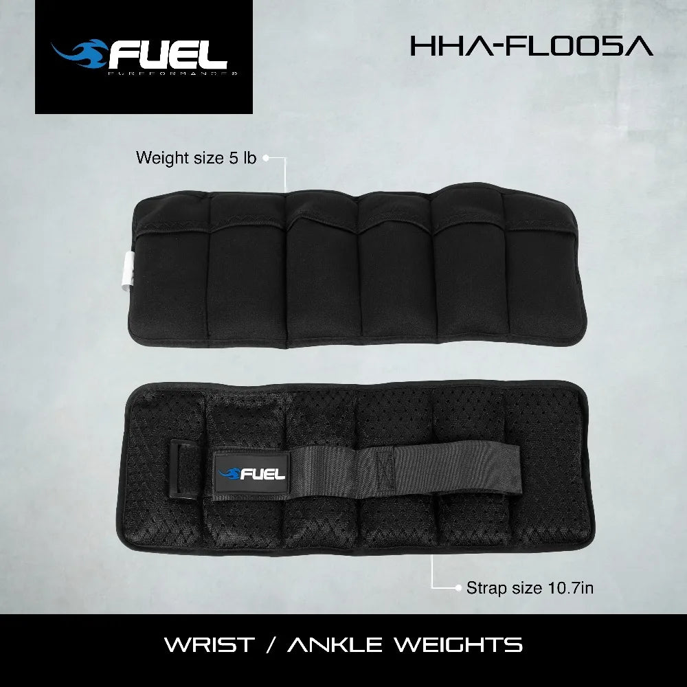Adjustable Wrist Ankle Weights Pair 5lb Total with 6 Removable Weight Packs 2.5lb Each for Men and Women Fitness Exercise Training