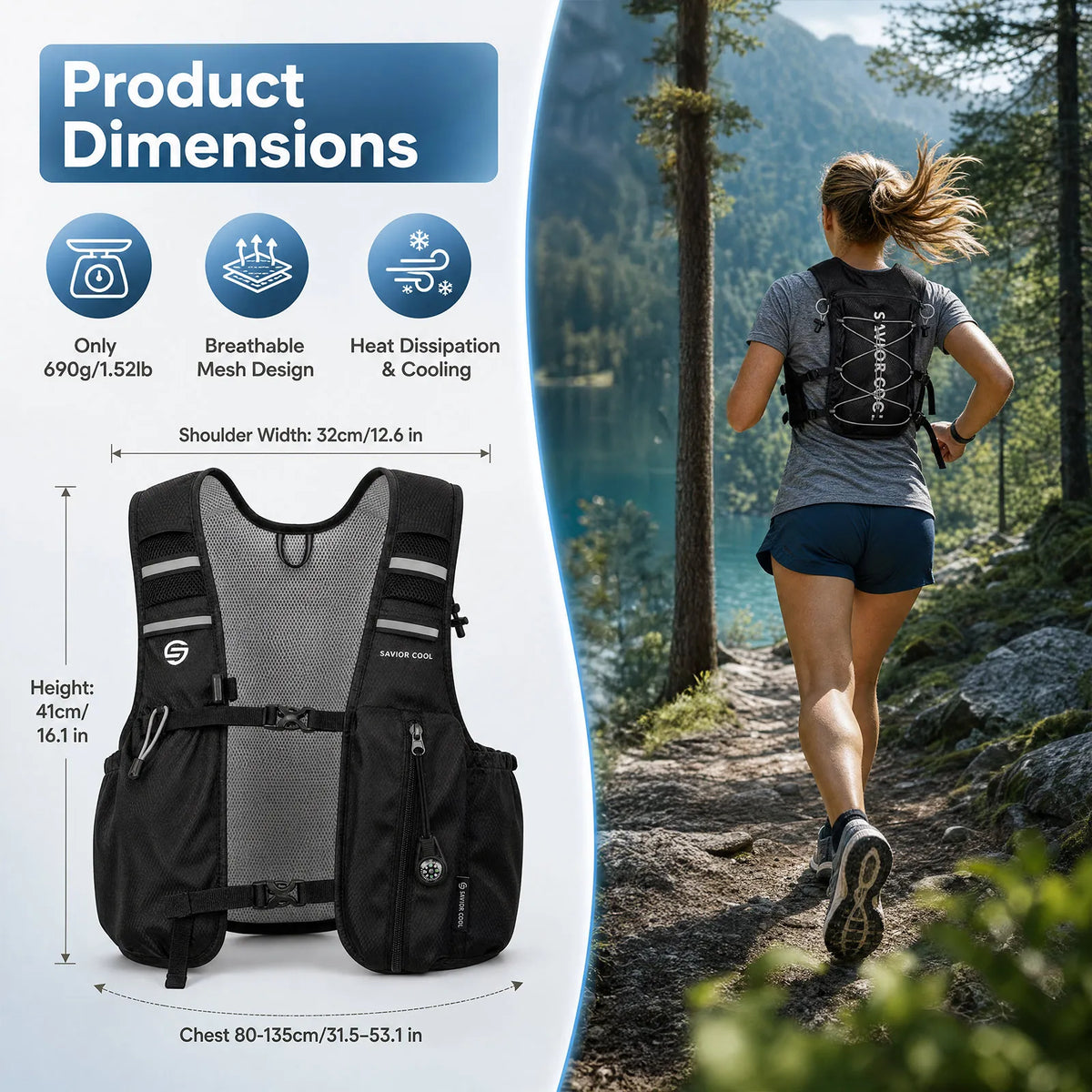 Outdoors Cooling Vest Tactical Cooling Vest AC Vest Constant-Temperature Summer Cooling Technology with Built-in Water Bladder