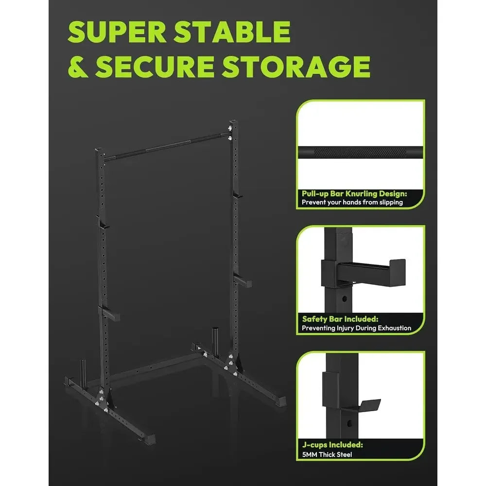 Adjustable Home Gym Rack with Pull-Up Bar, 800 lbs Capacity, Ideal for Squats and Strength Training