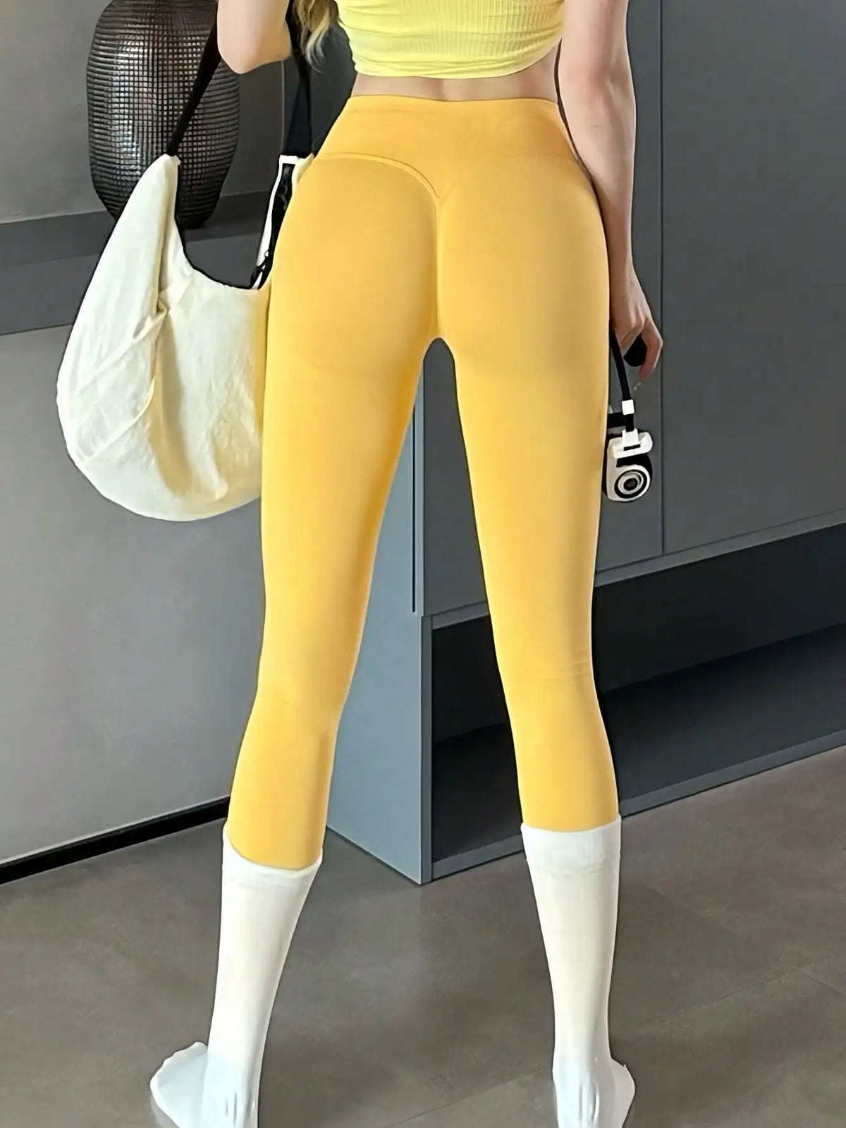 Women's Seamless Yoga Leggings, Tummy Control, Squat Proof, Gym Workout Tights, Butt Lifting Spring Sports Yellow Fall