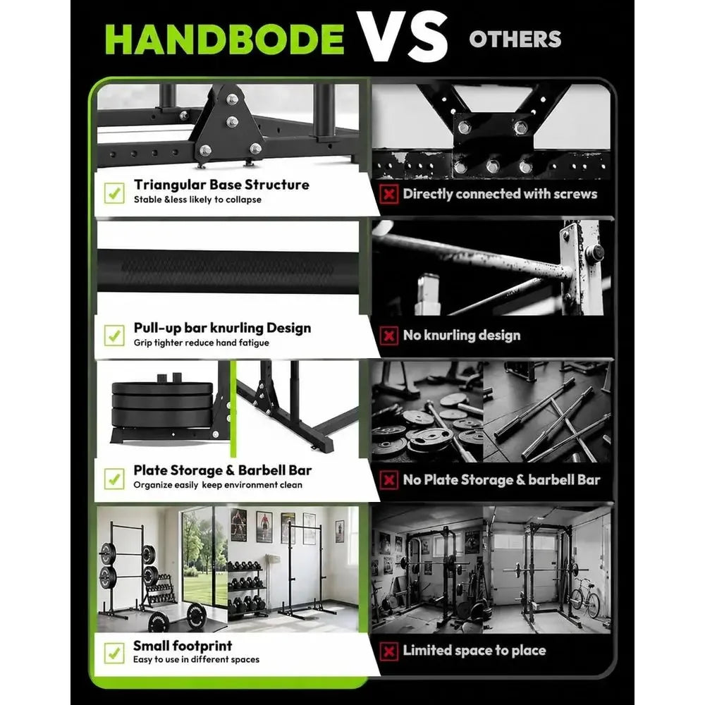 Adjustable Home Gym Rack with Pull-Up Bar, 800 lbs Capacity, Ideal for Squats and Strength Training