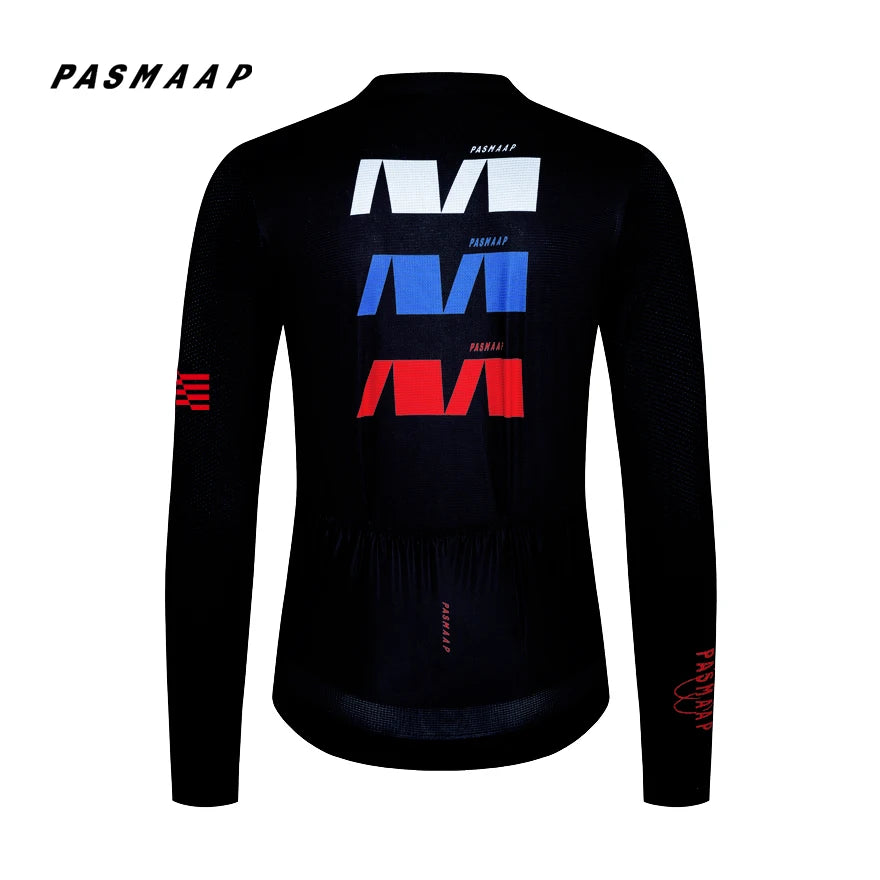 PASMAAP-Cycling Jersey for Men, Long Sleeve, Pro Team, MTB, Road Bike Clothing, Breathable Bicycle Shirts, 2024