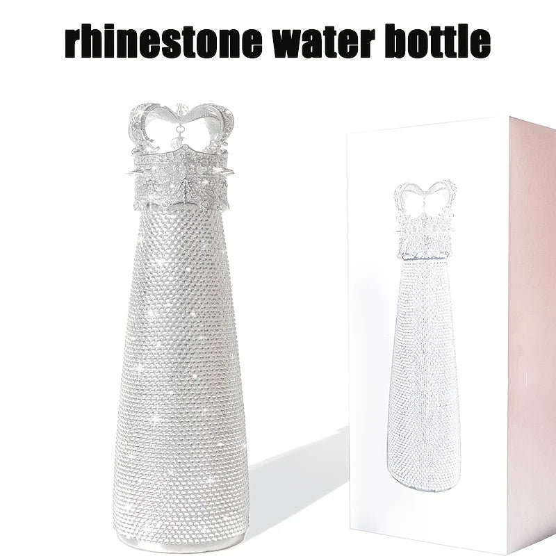 Bling Water Bottle Rhinestone Diamond Water Bottle Reusable Insulated Stainless Steel Bling Premium Aesthetic Gift