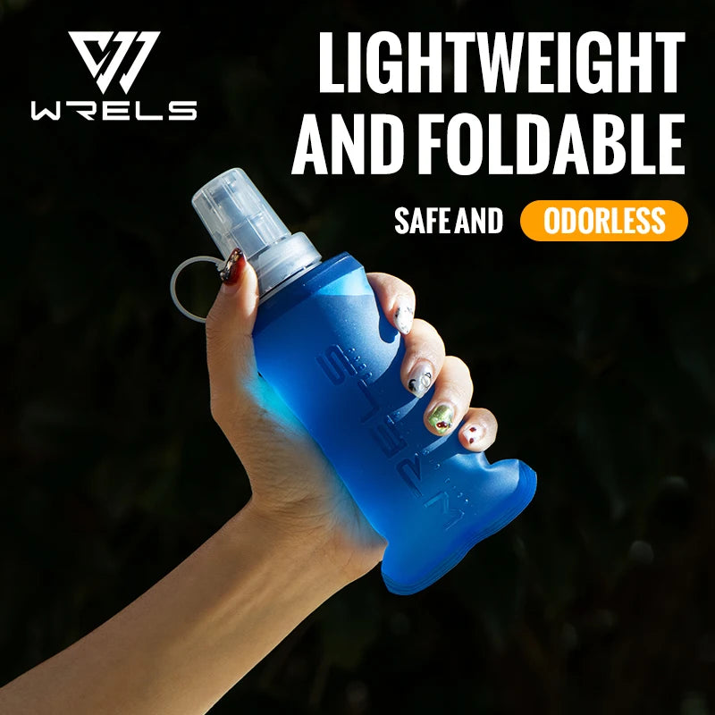 WRELS Soft Flask Folding Collapsible Water Bottle TPU BPA Free Outdoor Sport Running Cycling Hydration Portable Water Bottle