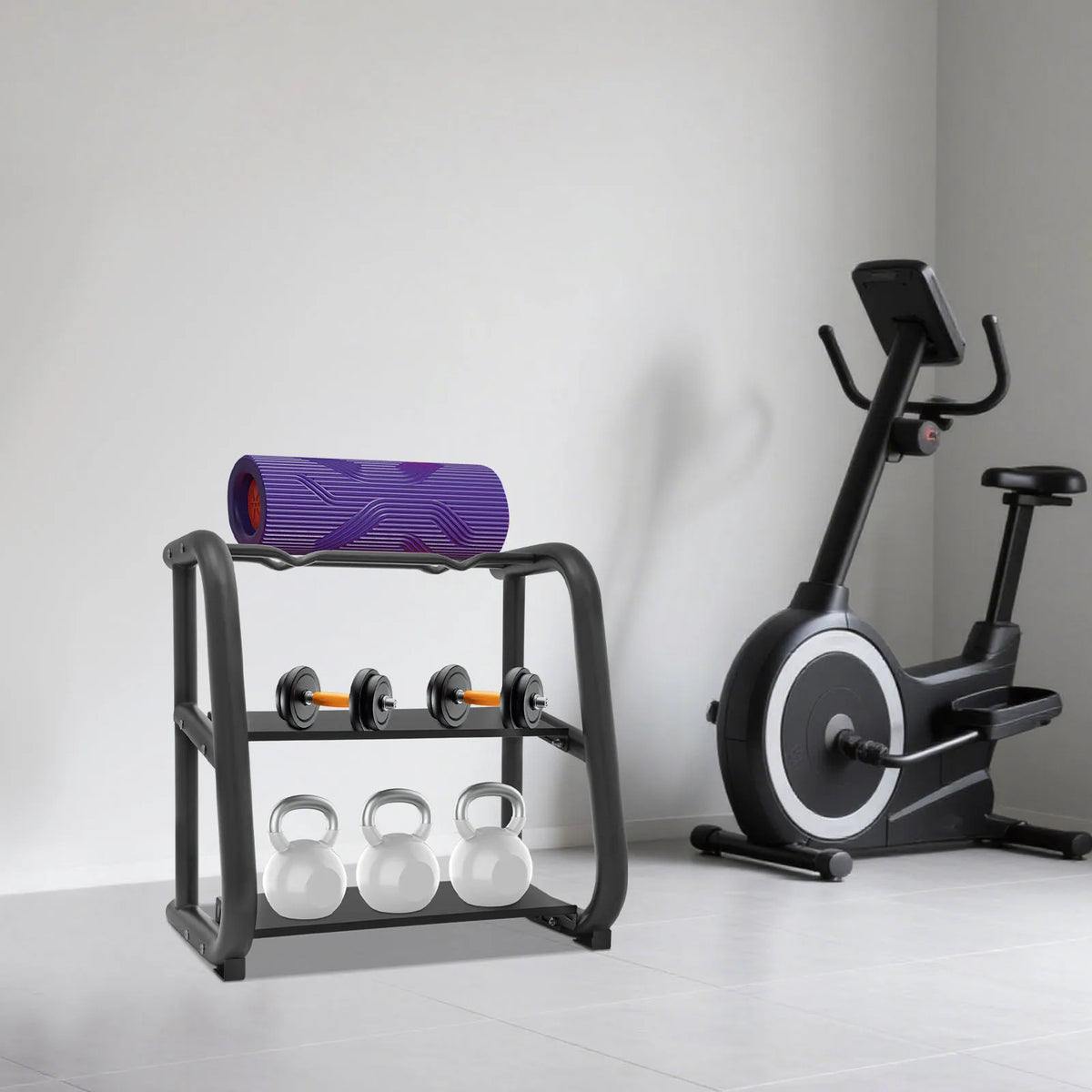 Dumbbell Rack, Dumbbell Stand, Kettlebell Storage Holder, T3 Steel 3-Tier Weight Organizer, Non-Slip Home Gym Equipment, Anti-Rust Coating, Reinforced 1.5mm Thick Tubes, Supports Dumbbells Barbells Kettlebells, Space Saving D