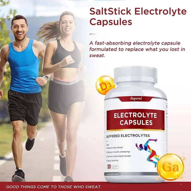 Electrolyte Capsules - Supports Electrolyte Balance, Relieves Stress, Supplements Sports Nutrition, Improves Endurance, Non-GMO
