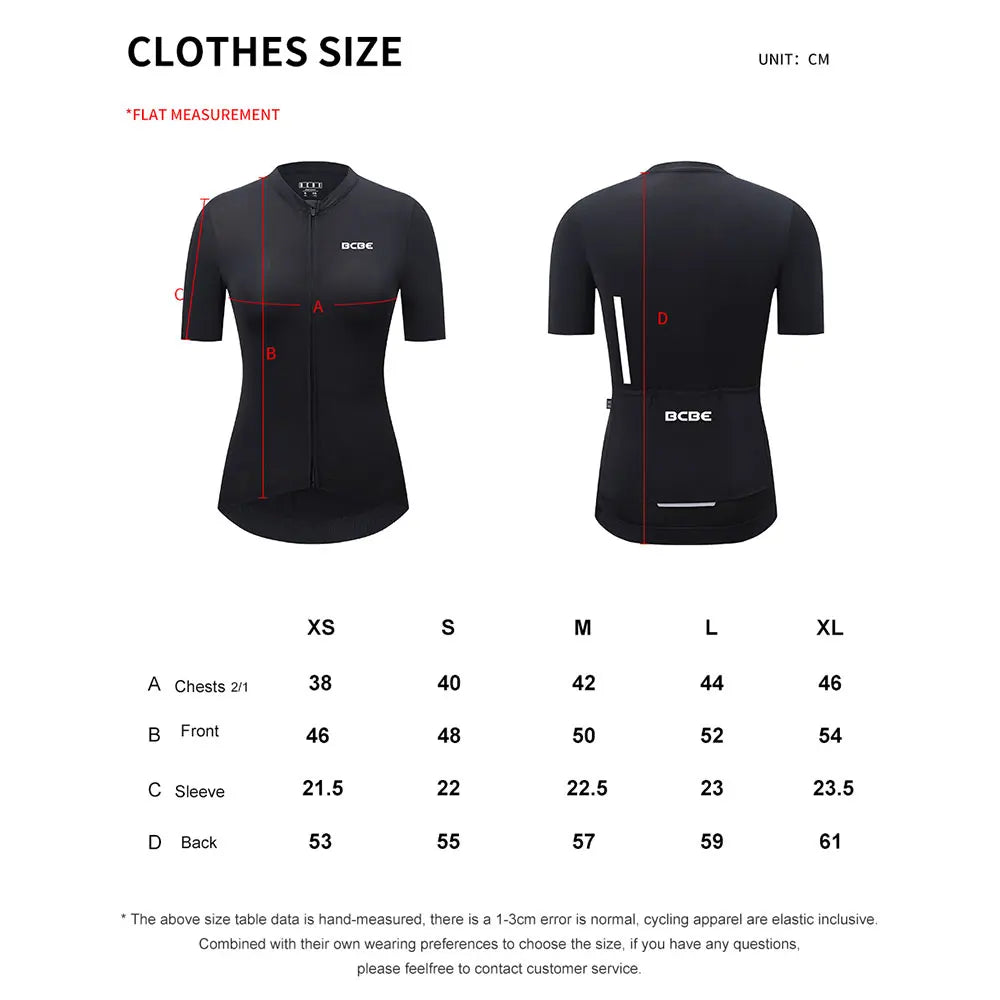 BCBE-ING Women Cycling Jersey Summer High Elasticity Breathable Slim Fit Anti-UV Road Bike Jersey Shorts Sleeve Bicycle Shirts