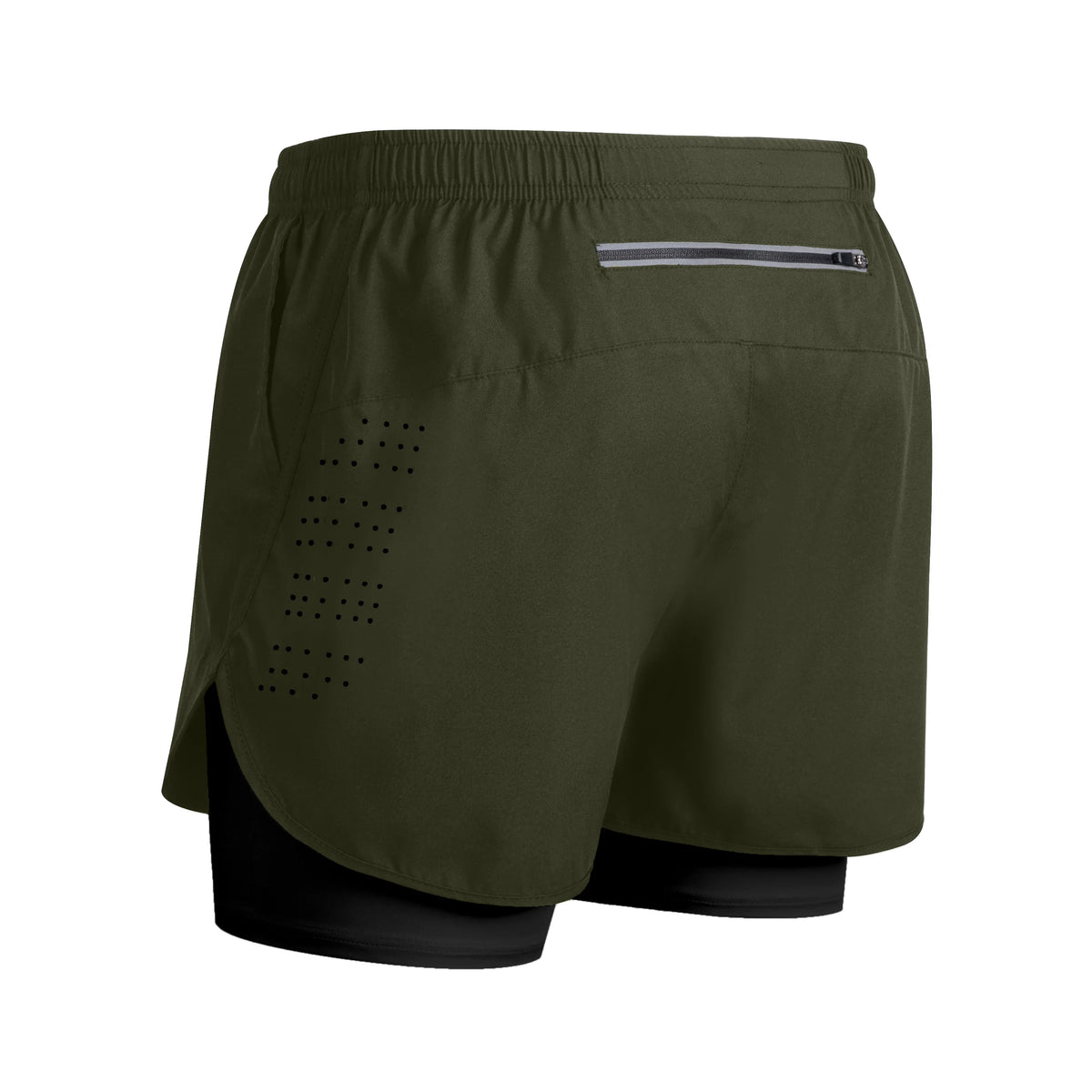 Men's Running Shorts Quick Dry Fitness Black Double Layer Sport Workout Training Bodybuilding Short Pants New
