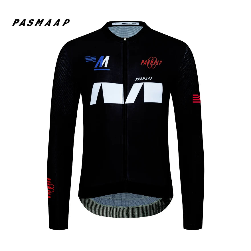 PASMAAP-Cycling Jersey for Men, Long Sleeve, Pro Team, MTB, Road Bike Clothing, Breathable Bicycle Shirts, 2024