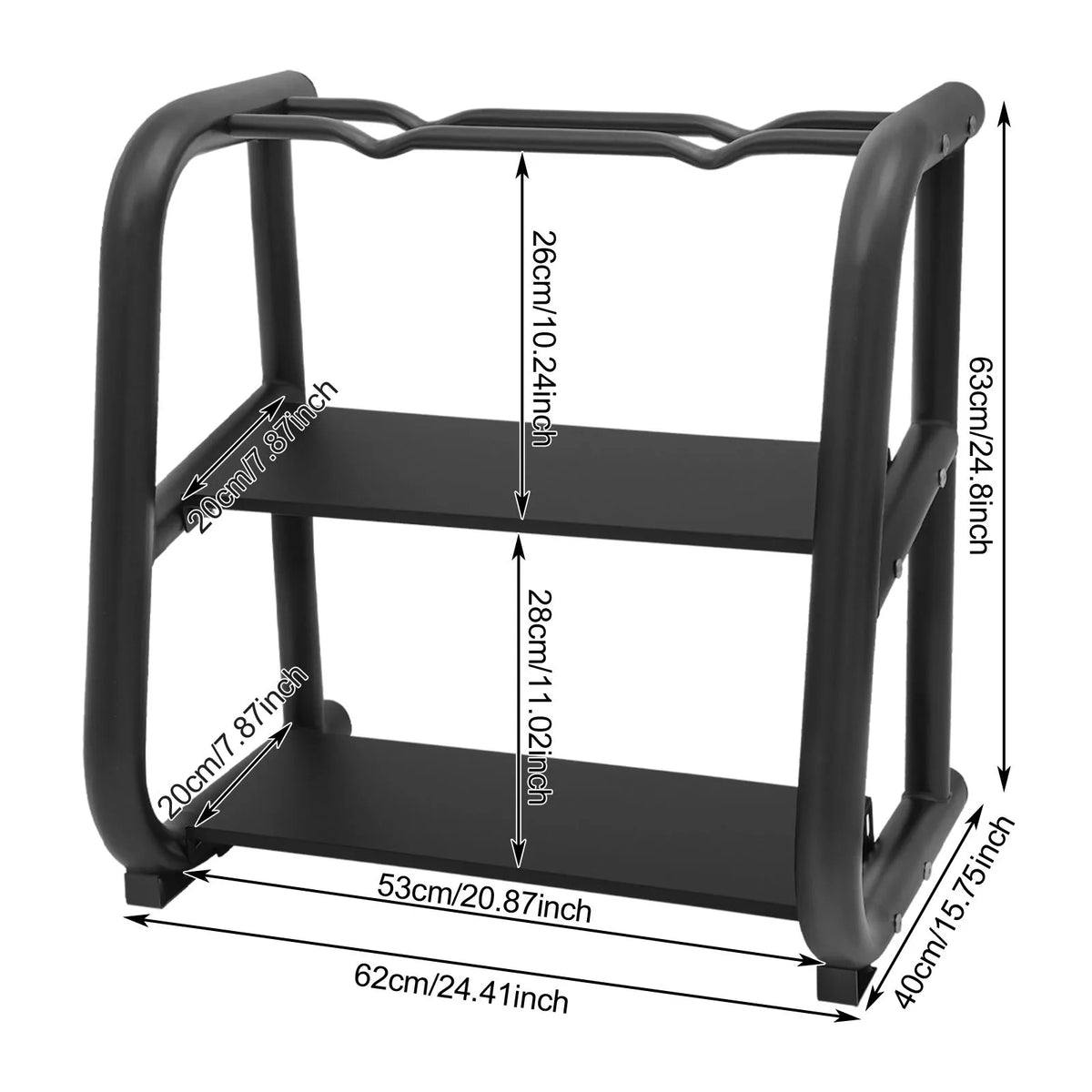 Dumbbell Rack, Dumbbell Stand, Kettlebell Storage Holder, T3 Steel 3-Tier Weight Organizer, Non-Slip Home Gym Equipment, Anti-Rust Coating, Reinforced 1.5mm Thick Tubes, Supports Dumbbells Barbells Kettlebells, Space Saving D