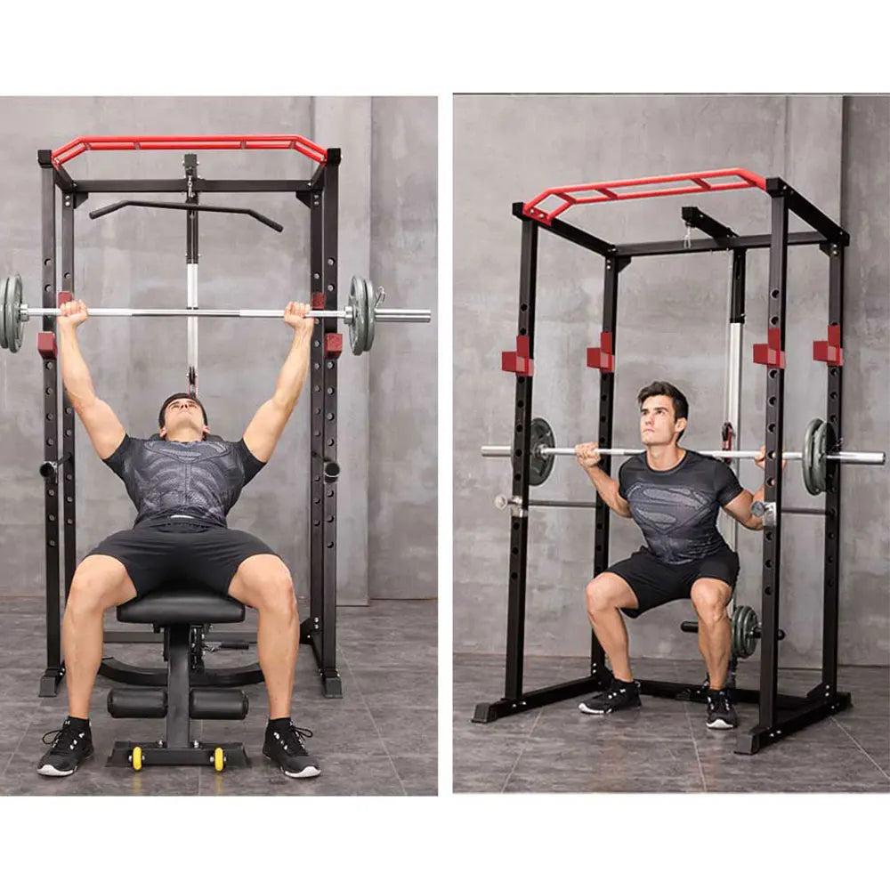 Multi-functional Power Cage Home Adjustable Pullup Squat Rack Capacity Comprehensive Fitness Barbell Rack