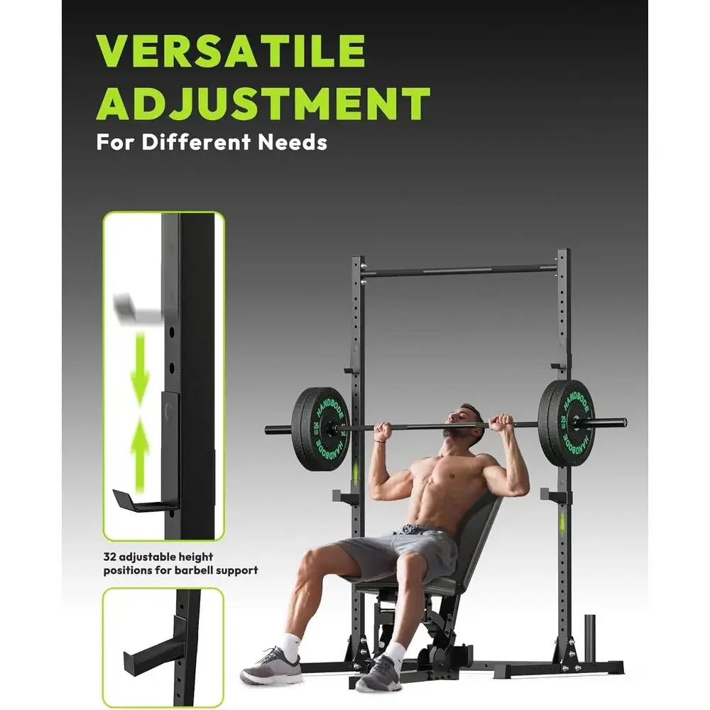 Adjustable Home Gym Rack with Pull-Up Bar, 800 lbs Capacity, Ideal for Squats and Strength Training