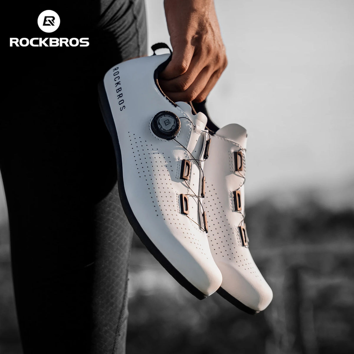 ROCKBROS Cycling Shoes Lightweight Breathable Non-assistant Flat Shoes Sneakers Adjustable Knob Quick Fastening Cycling Shoes