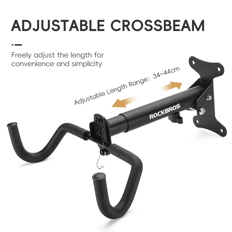 ROCKBROS Bike Rack Wall Mount Garage Home Adjustable Bicyle Rack Horizontal Bike Hook Thickened Reinforced MTB Road Bike Holder