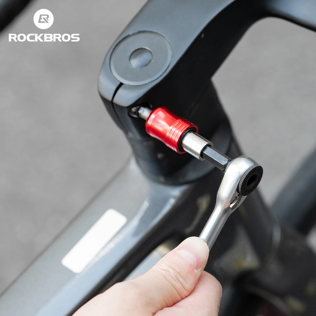 ROCKBROS Bike Repair Tools Multifunctional Ratchet Wrench Set Compact Folding Combination Aluminum Bicycle Ratchet Tool Set