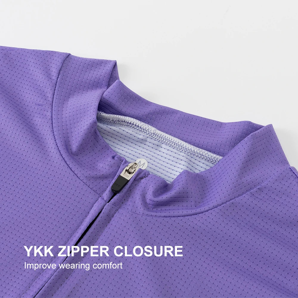HISERWA Women Cylcing Jersey Summer High Quality Road Bicycle Jersey Short Sleeve YKK Zips Small Size Slim-Fit Breathable Shirts