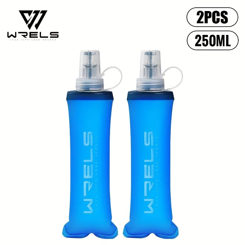 WRELS Soft Flask Folding Collapsible Water Bottle TPU BPA Free Outdoor Sport Running Cycling Hydration Portable Water Bottle