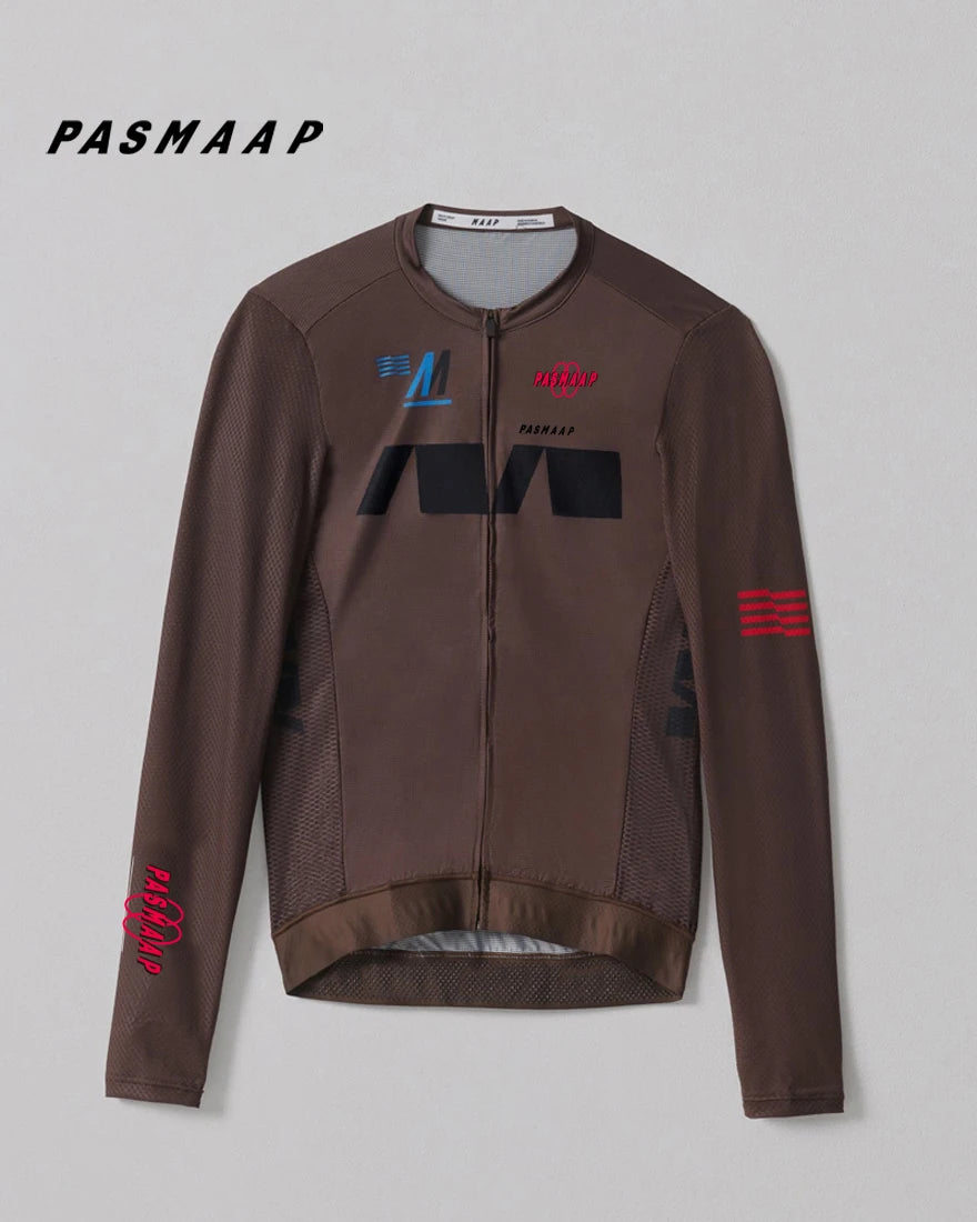 PASMAAP-Cycling Jersey for Men, Long Sleeve, Pro Team, MTB, Road Bike Clothing, Breathable Bicycle Shirts, 2024