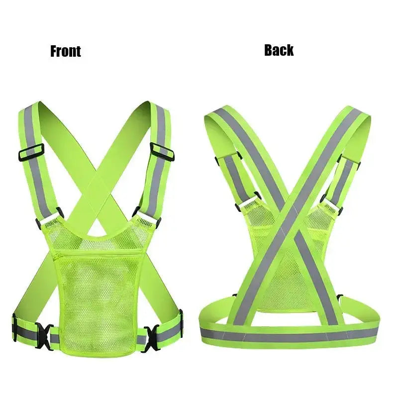 4 Colors Unisex Light High Visibility Safety Vest With Storage Bag Night Construction Cycling Traffic Coat Running Working