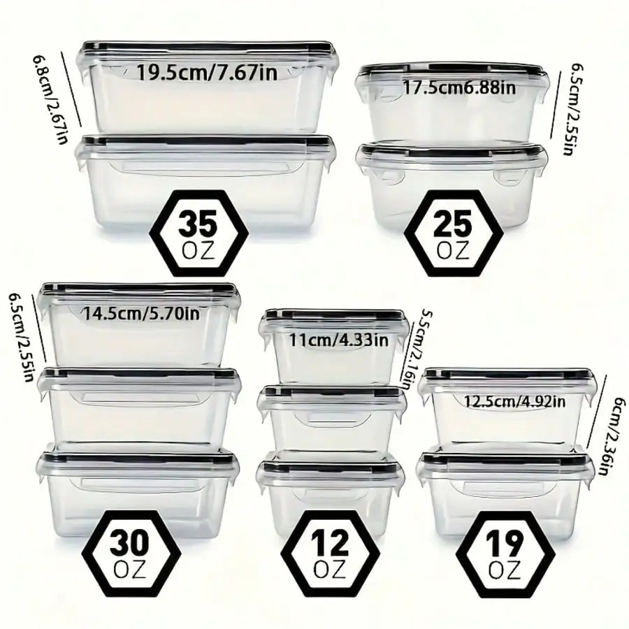 24 Pack Food Storage Containers with Airtight Lids, Meal Prep Containers with Lids for Lunch Office, Freezer and Dishwasher Safe, BPA Free Plastic Food Containers, Kitchen Pantry Storage