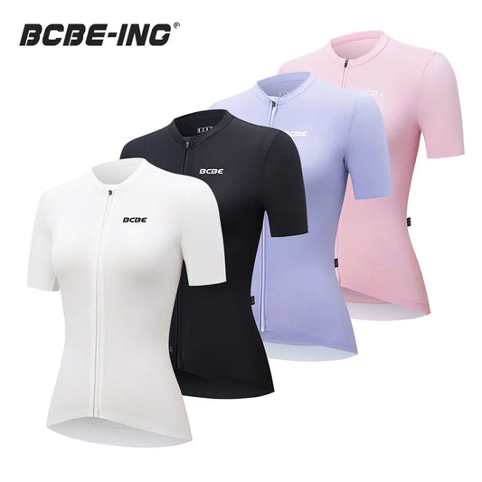 BCBE-ING Women Cycling Jersey Summer High Elasticity Breathable Slim Fit Anti-UV Road Bike Jersey Shorts Sleeve Bicycle Shirts