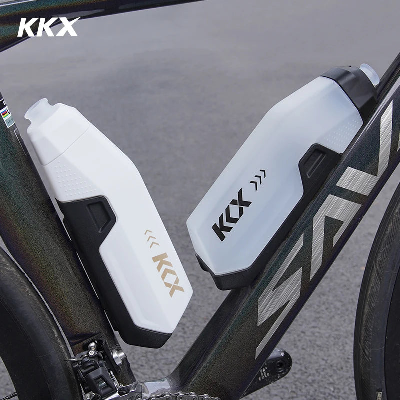 KKX Aerodynamic Bicycle Water Bottle Bracket Set 610ml PP Material Cycling Water Kettle Squeeze Style MTB Road Bike Water Bottle