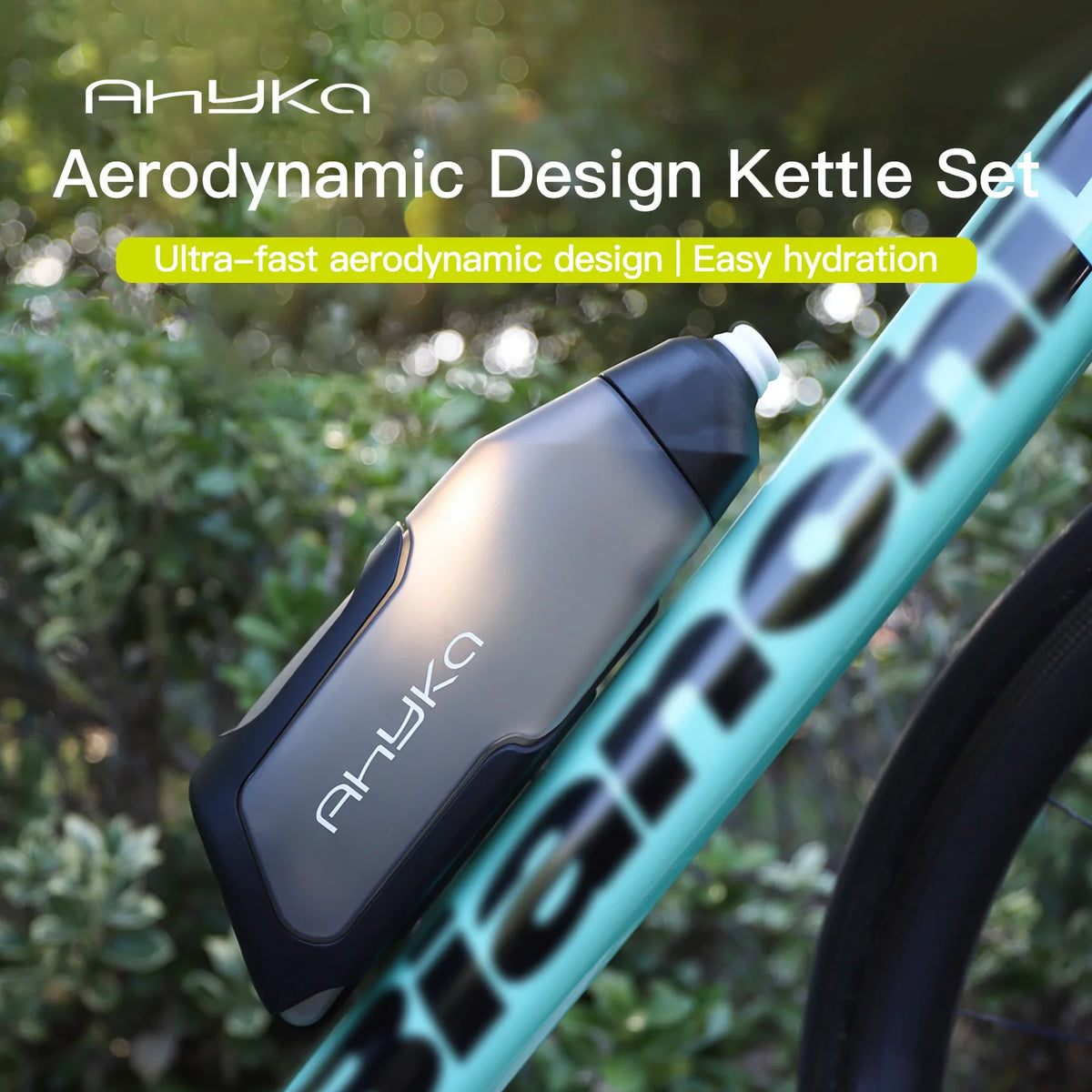 AhyKa Bicycle 600ml Aerodynamic Water Bottle Bracket Set Or Single Water Bottle MTB Road Bike Frame Down Tube Water Kettles