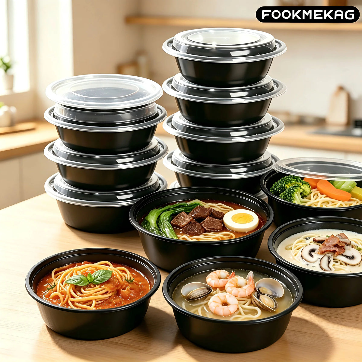 30 Sets Black PP Reusable 28oz Meal Prep Containers, Washable Plastic To-Go Food Boxes, Ideal for Restaurant Takeout, Office Workers, Students Lunch Packing, Holiday Parties & Daily Meal Storage