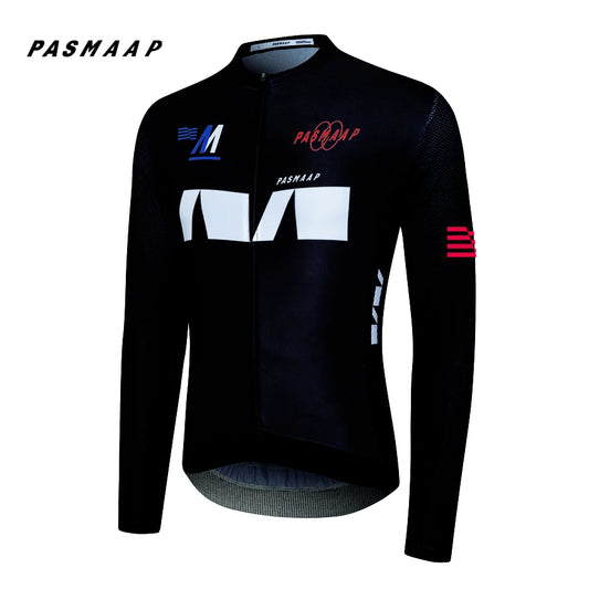 PASMAAP-Cycling Jersey for Men, Long Sleeve, Pro Team, MTB, Road Bike Clothing, Breathable Bicycle Shirts, 2024