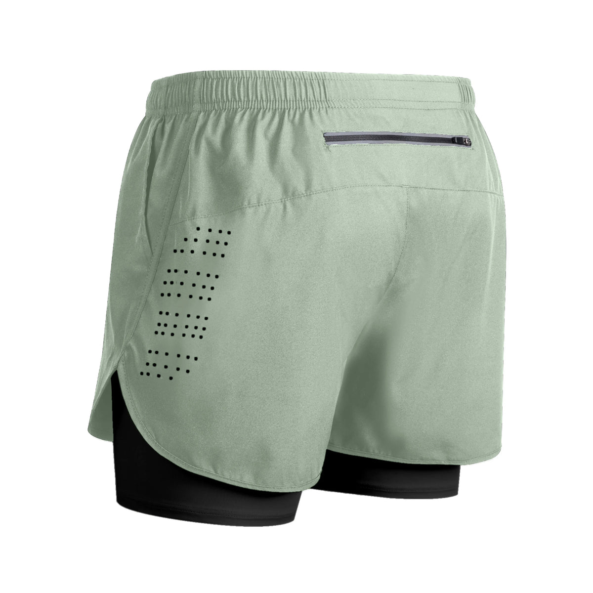 Men's Running Shorts Quick Dry Fitness Black Double Layer Sport Workout Training Bodybuilding Short Pants New