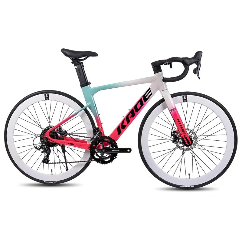 KADE Aluminum Alloy 18 Speed Curved Handlebar Road Bike for Adult Men Women City Commuting Student Outdoor Sports Cycling